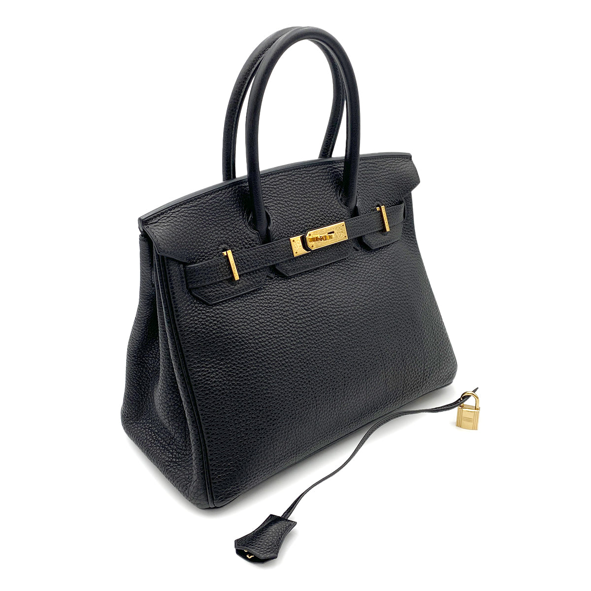 HERMES BIRKIN 30 BLACK TOGO HAND BAG □G GHW 90260492