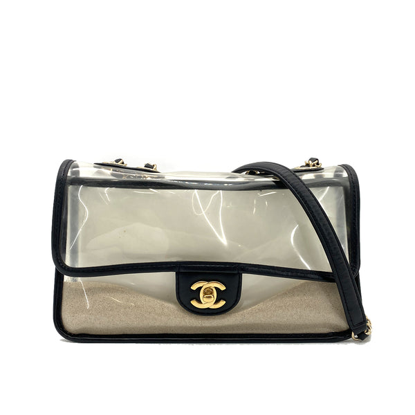 CHANEL ENAMEL WITH SAND CLEAR SHOLDRE BAG 90260509 - PURPOSE