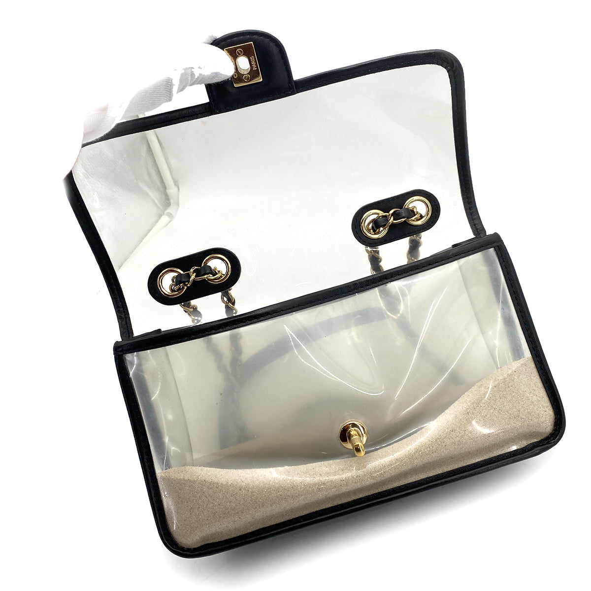 CHANEL ENAMEL WITH SAND CLEAR SHOLDRE BAG 90260509