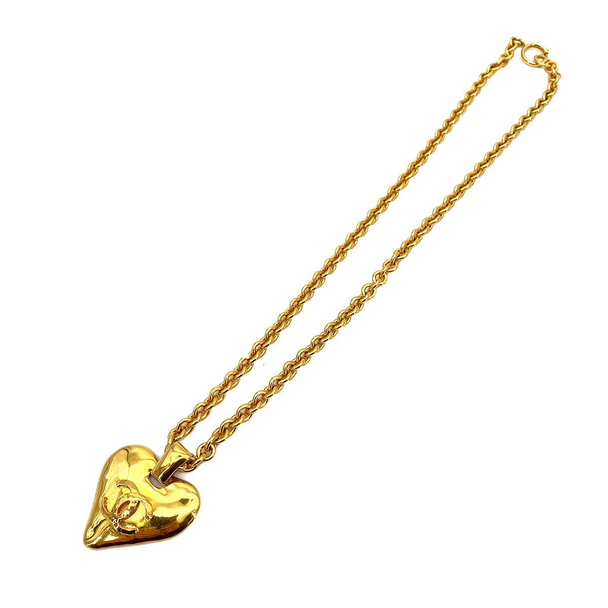 CHANEL VINTAGE NECKLACE HEART MOTIF COCOMARK ACCESSORY 93P 90261160