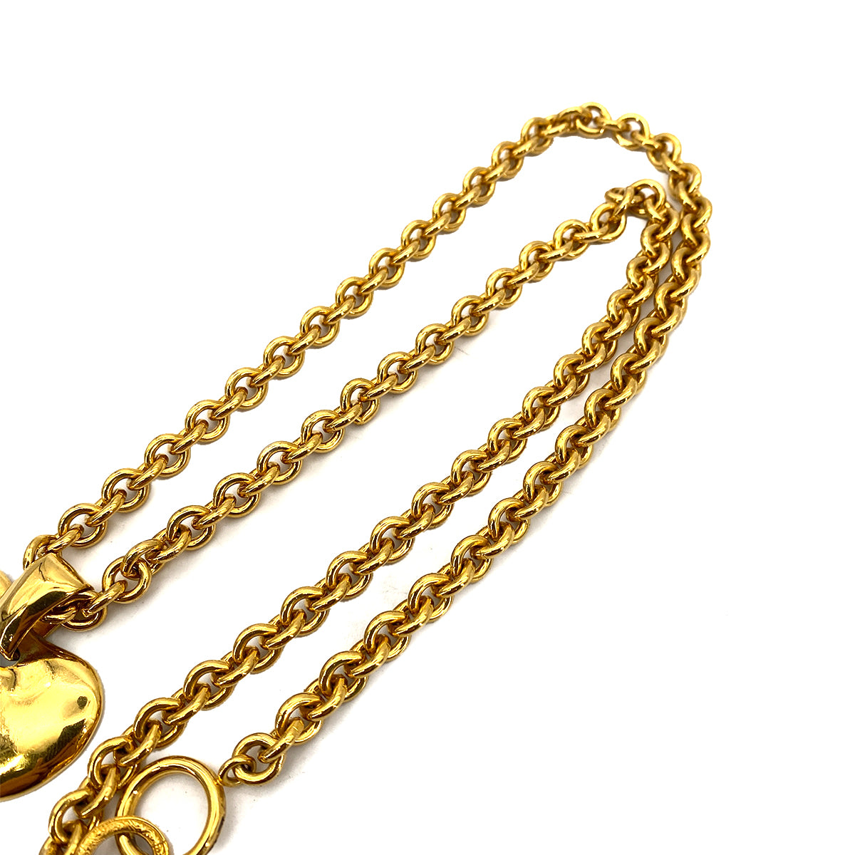 CHANEL VINTAGE NECKLACE HEART MOTIF COCOMARK ACCESSORY 93P 90261160