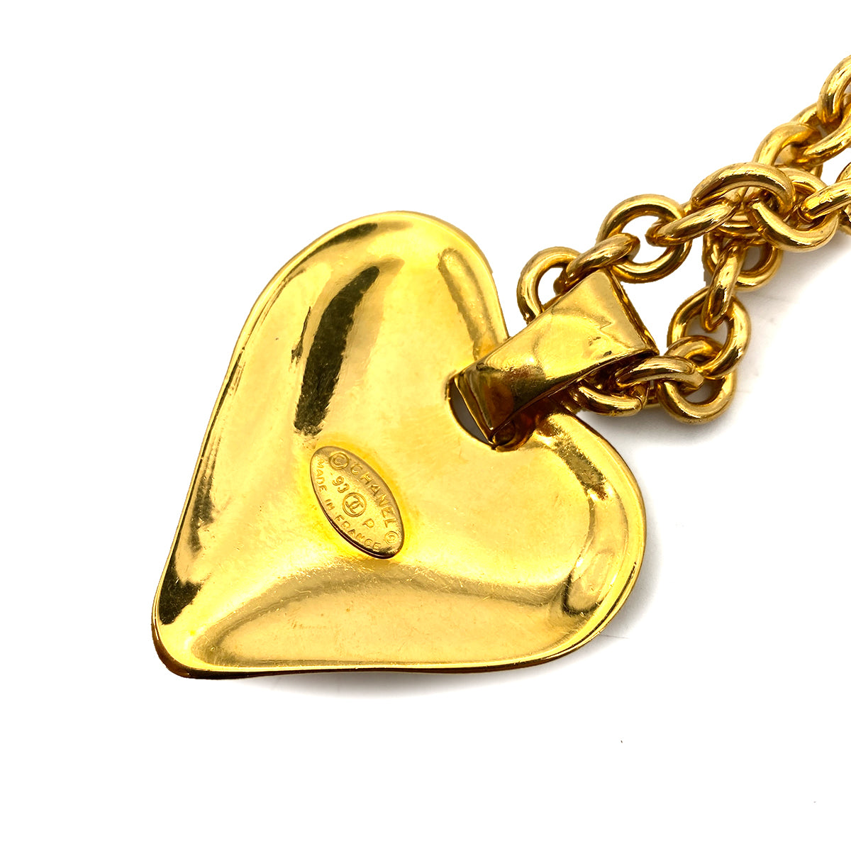 CHANEL VINTAGE NECKLACE HEART MOTIF COCOMARK ACCESSORY 93P 90261160