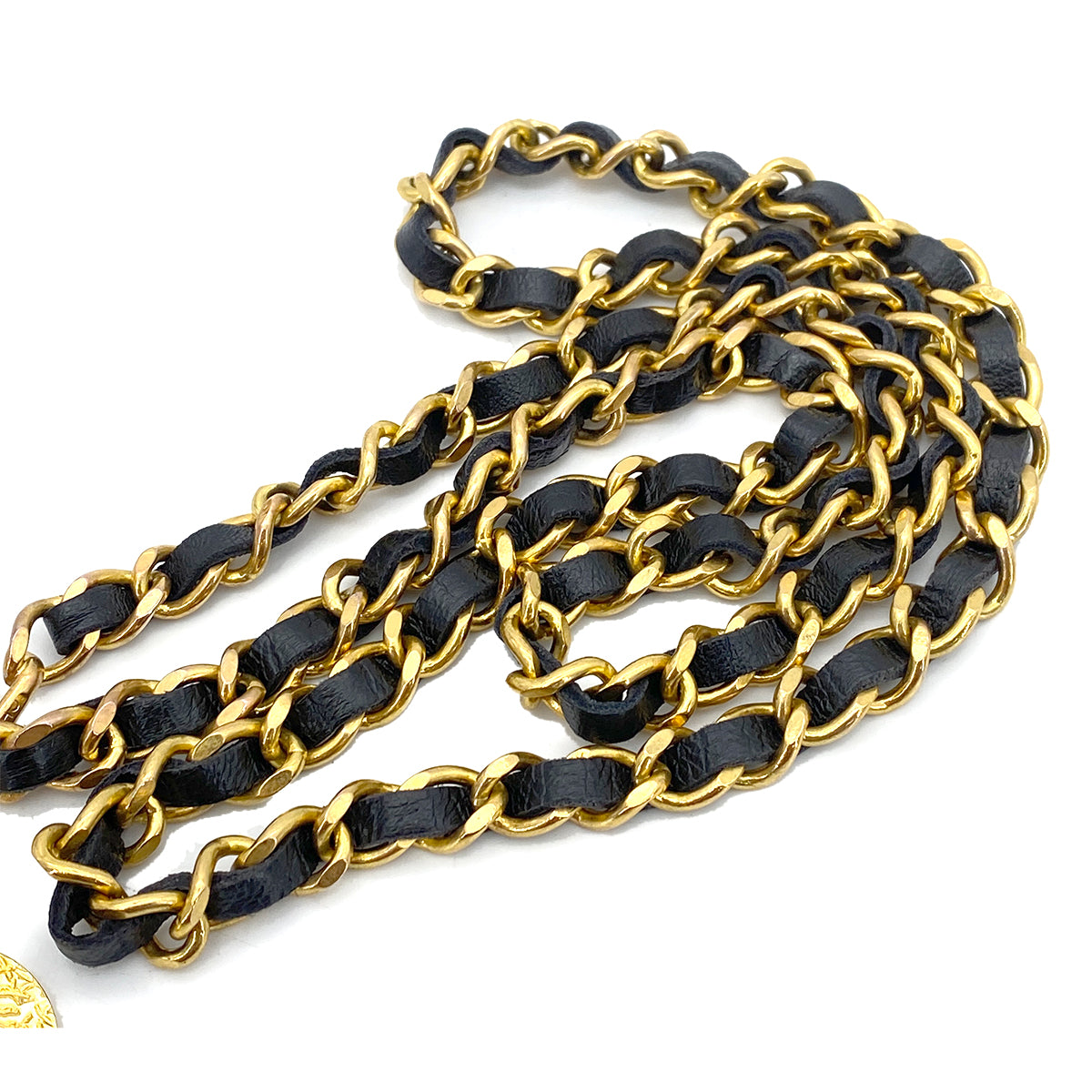 CHANEL VINTAGE CHAIN BELT LEATHER COCOMARK ACCESSORY 90258175