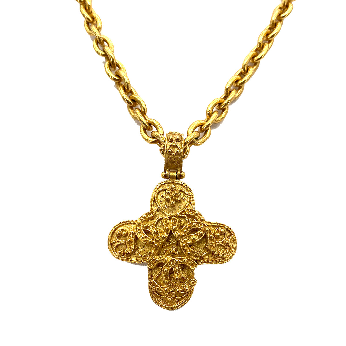 CHANEL VINTAGE NECKLACE TRIPLE COCOMARK ACCESSORY 94A 90261162