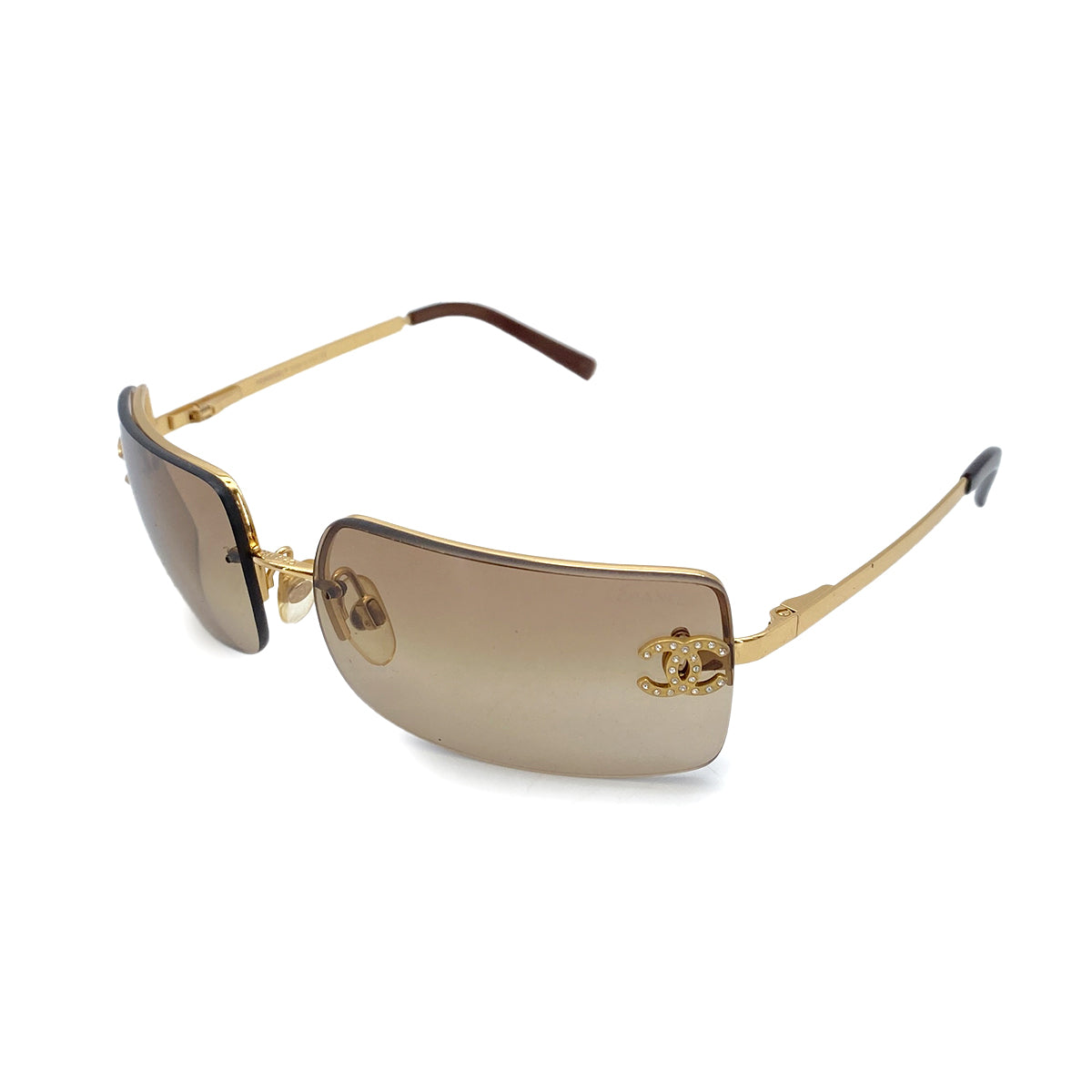 CHANEL VINTAGE SUNGLASSES COCOMARK BROWN EYEWEAR 90261174