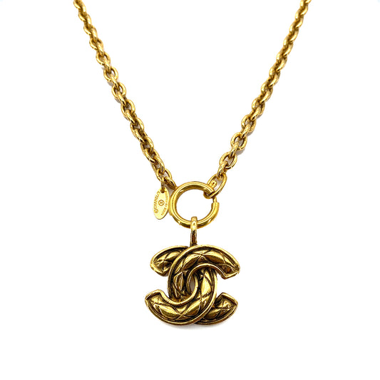 CHANEL VINTAGE NECKLACE MATELASSE COCOMARK ACCESSORY 90261175