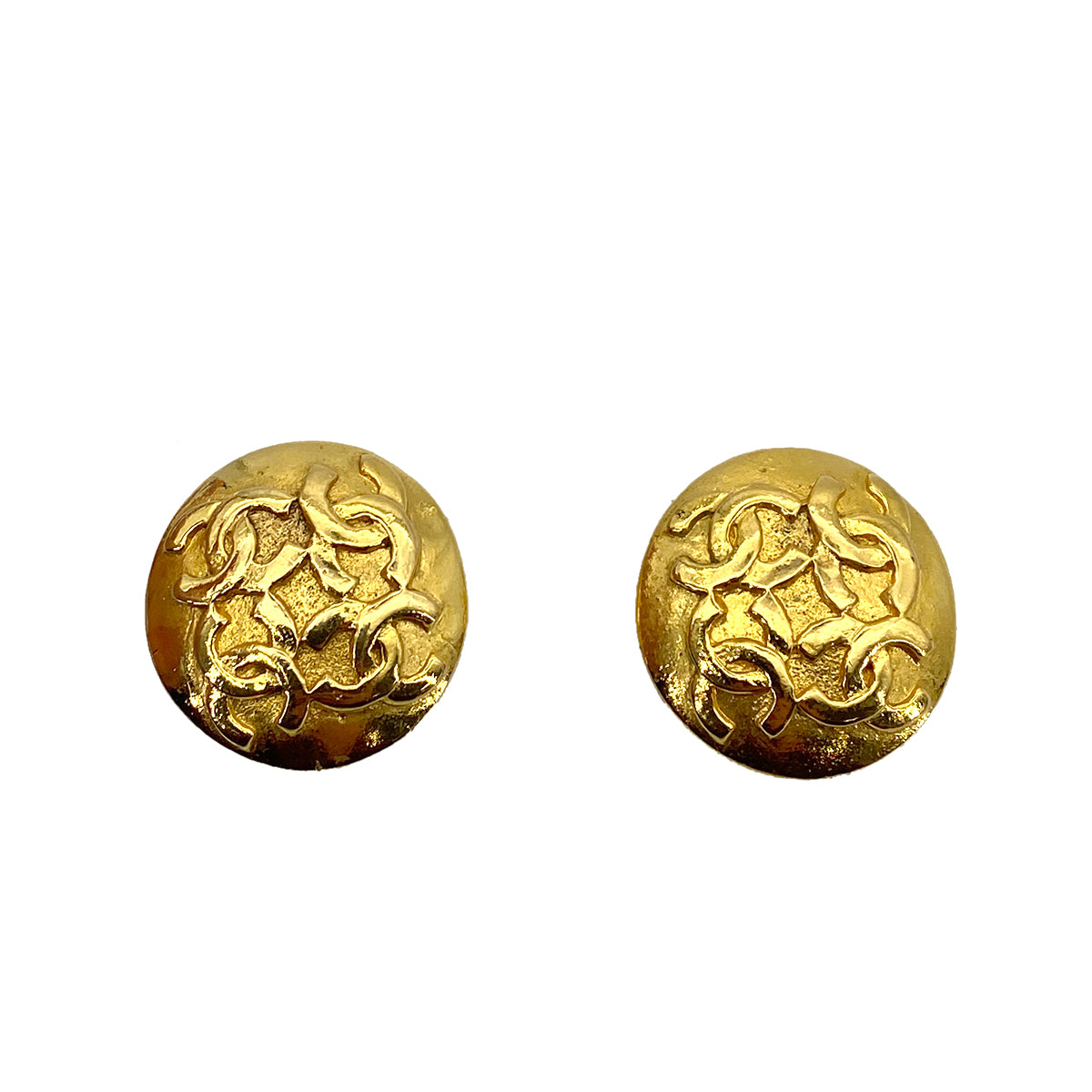 CHANEL VINTAGE EARRINGS COCOMARK ROUND ACCESSORY 90261176