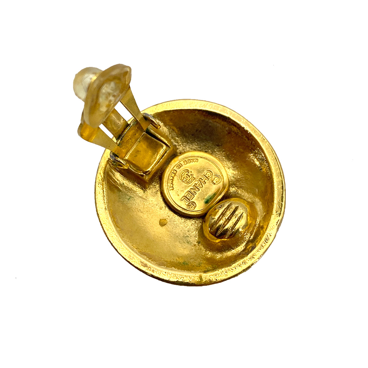 CHANEL VINTAGE EARRINGS COCOMARK ROUND ACCESSORY 90261176