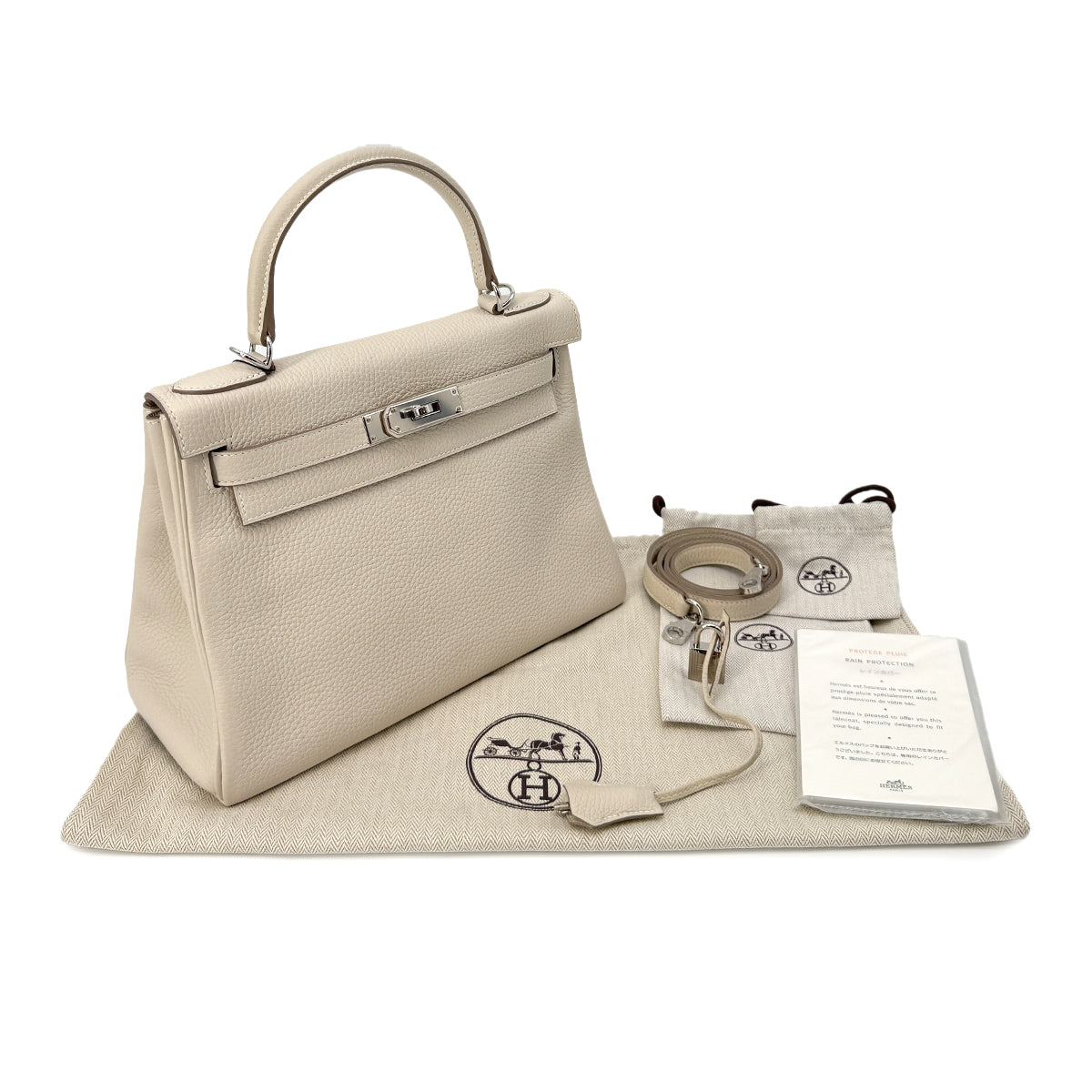 HERMES KELLY 28 RETOURNE CRAIE TOGO HAND SHOULDER BAG A SHW 90261189