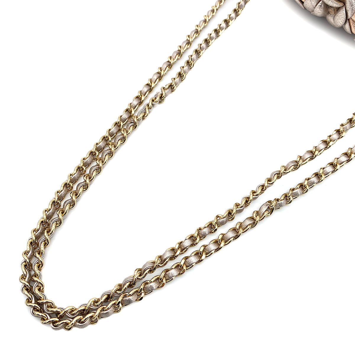 CHANEL CAMELLIA MINI CHAIN SHOULDER BAG METALLIC PINK LAMB SKIN 90261190