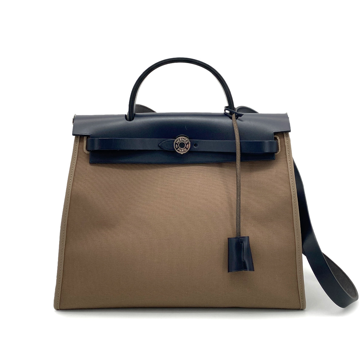 HERMES HER BAG ZIP 31 ETOUPE BLUE INDIGO TOILE OFFICIER VACHE HUNTER TOTE SHOULDER A 90261201