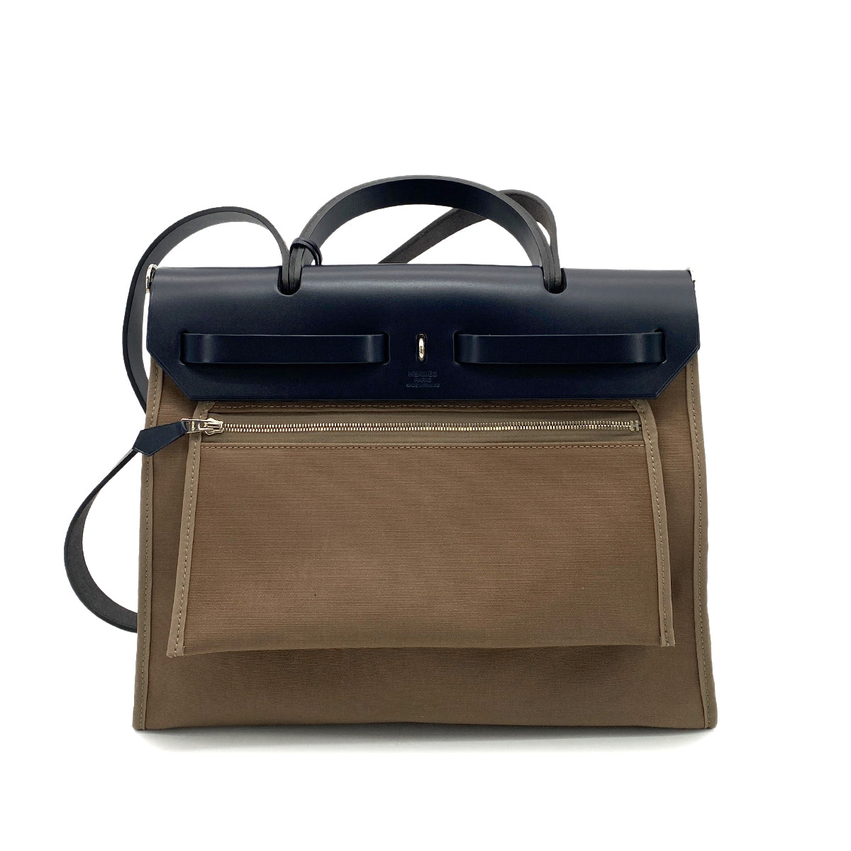 HERMES HER BAG ZIP 31 ETOUPE BLUE INDIGO TOILE OFFICIER VACHE HUNTER TOTE SHOULDER A 90261201