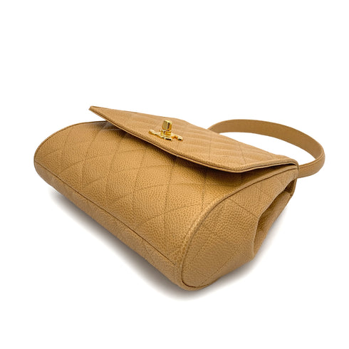 CHANEL VINTAGE MATELASSE HAND BAG BEIGE CAVIAR SKIN 90261206 - PURPOSE