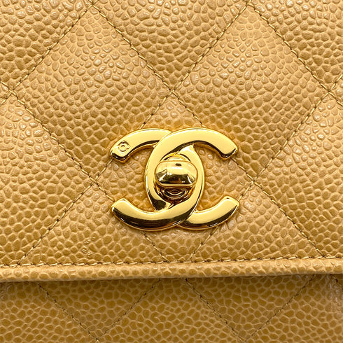 CHANEL VINTAGE MATELASSE HAND BAG BEIGE CAVIAR SKIN 90261206 - PURPOSE