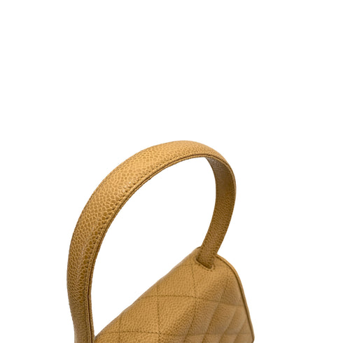 CHANEL VINTAGE MATELASSE HAND BAG BEIGE CAVIAR SKIN 90261206 - PURPOSE