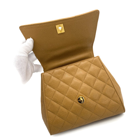 CHANEL VINTAGE MATELASSE HAND BAG BEIGE CAVIAR SKIN 90261206 - PURPOSE