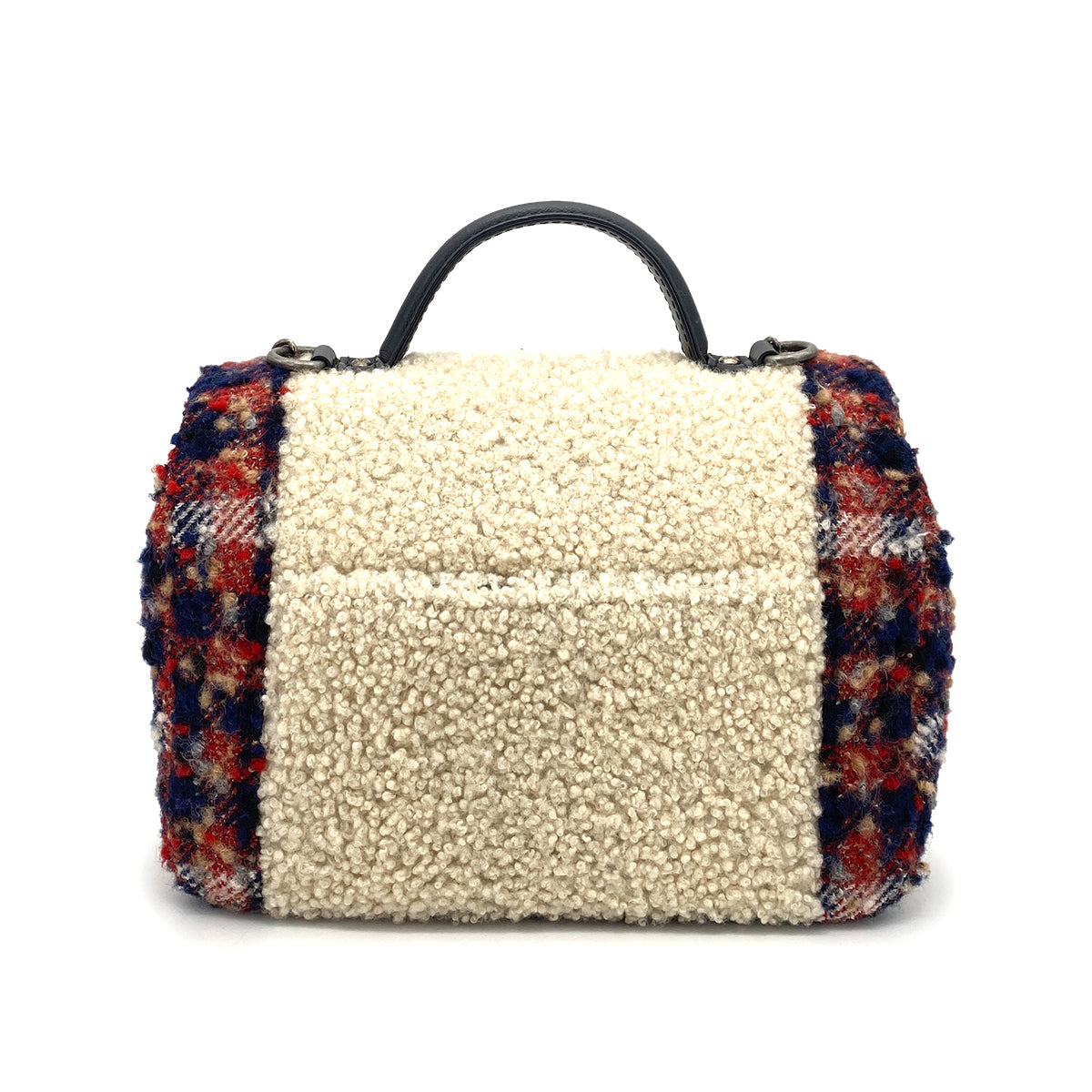CHANEL CHAIN HAND SHOULDER BAG MULTI COLOR TWEED FUR 90261210
