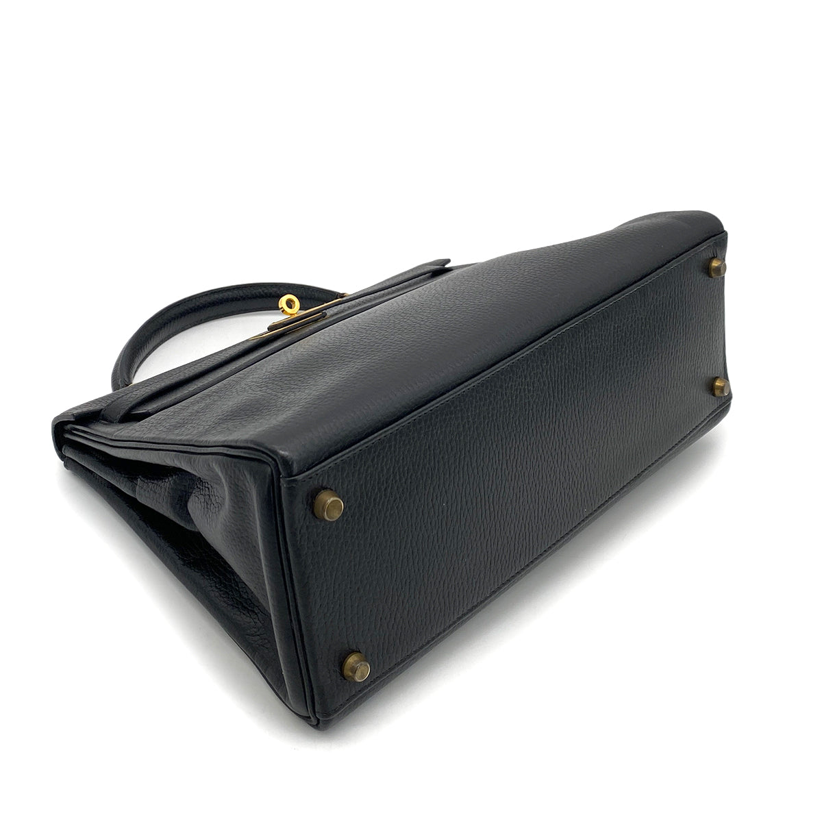 HERMES KELLY 32 RETOURNE BLACK ARDENNES HAND SHOULDER BAG 〇T GHW 90261213