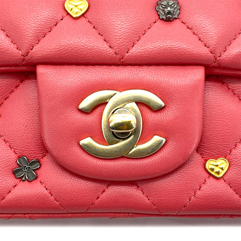 CHANEL MATELASSE ICON CHAIN SHOULDER BAG PINK LAMB SKIN 90261216 - PURPOSE