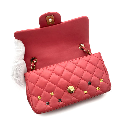 CHANEL MATELASSE ICON CHAIN SHOULDER BAG PINK LAMB SKIN 90261216 - PURPOSE