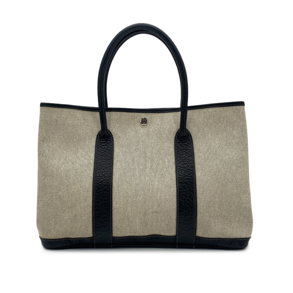 HERMES GARDEN PARTY 36 PM BLACK TOILE H BUFFLE SKIPPER TOTE BAG □J 90261217