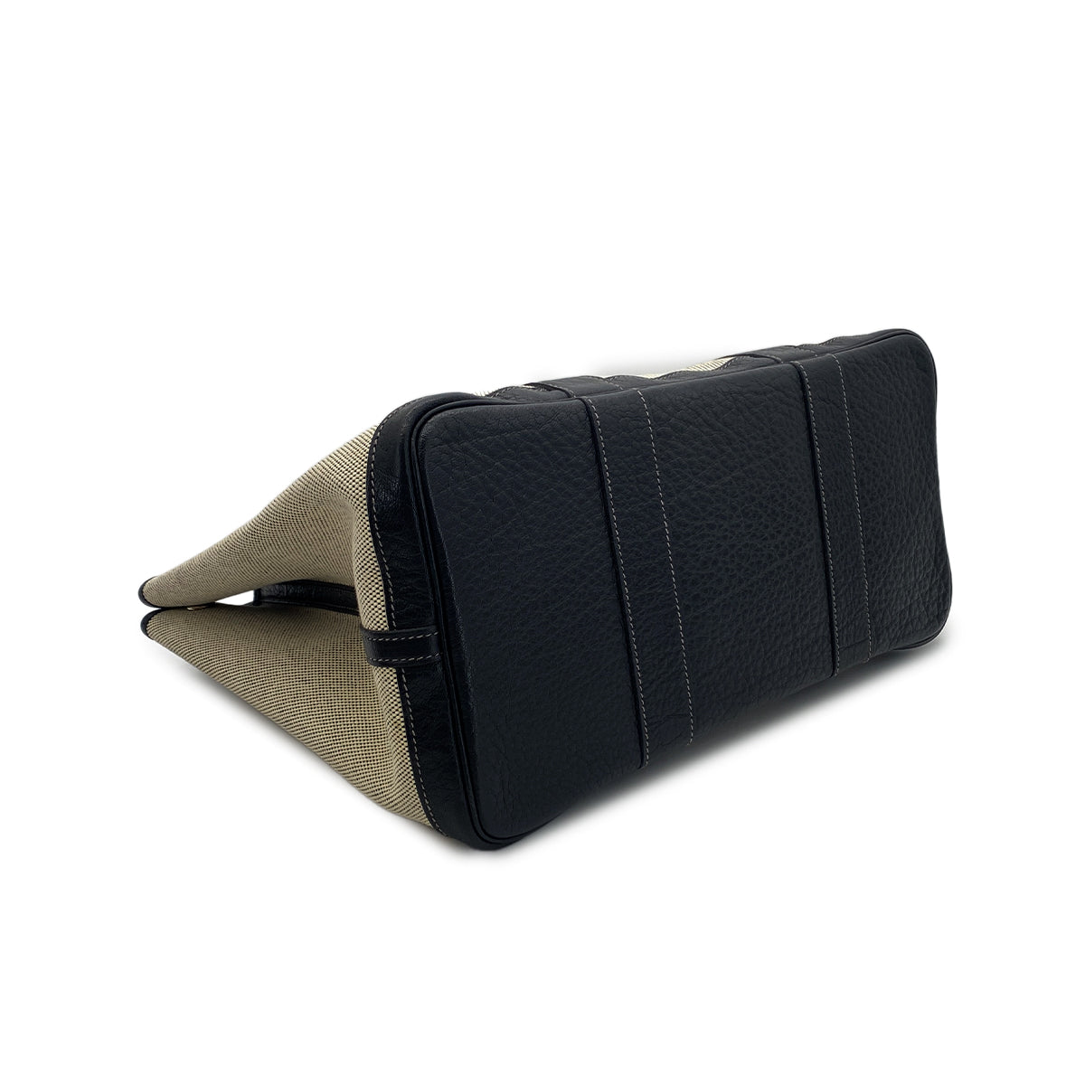 HERMES GARDEN PARTY 36 PM BLACK TOILE H BUFFLE SKIPPER TOTE BAG □J 90261217