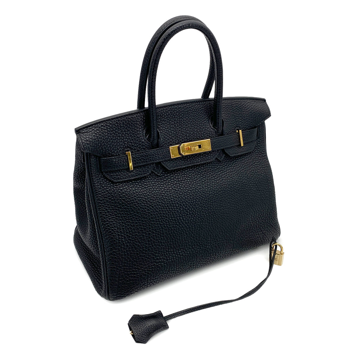 HERMES BIRKIN 30 BLACK TOGO HAND BAG □J GHW 90261226