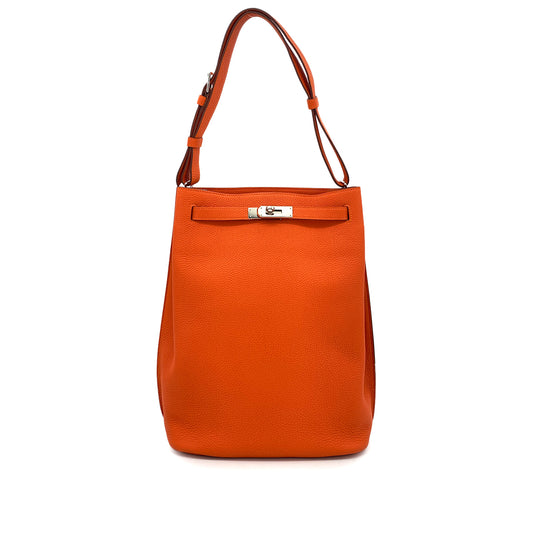 HERMES SO KELLY 26 ORANGE TAURILLON CLEMENCE SHOULDER BAG B SHW 90261229
