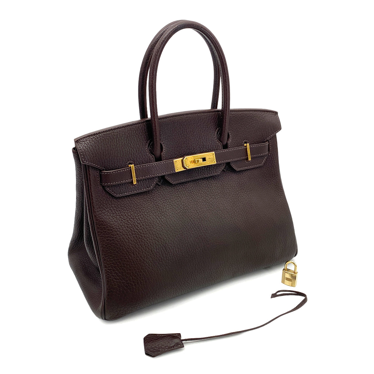 HERMES BIRKIN 30 BROWN FJORD HAND BAG □A GHW 90261231