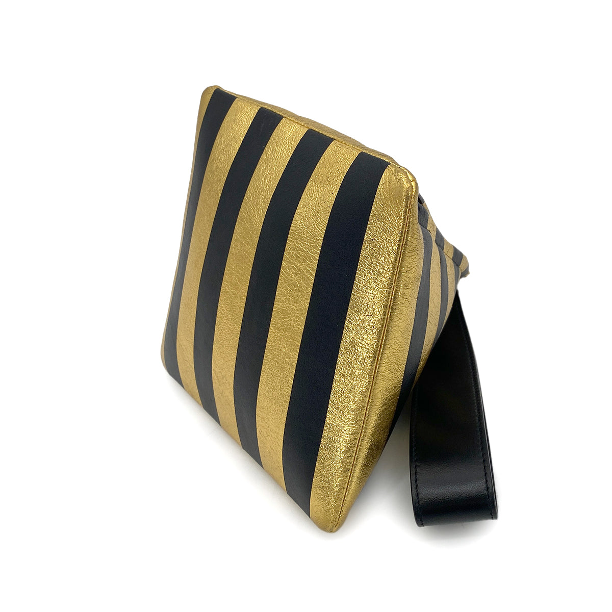 CHANEL EGYPT LIMITED HAND BAG POUCH GOLD BLACK LAMB SKIN 90261247