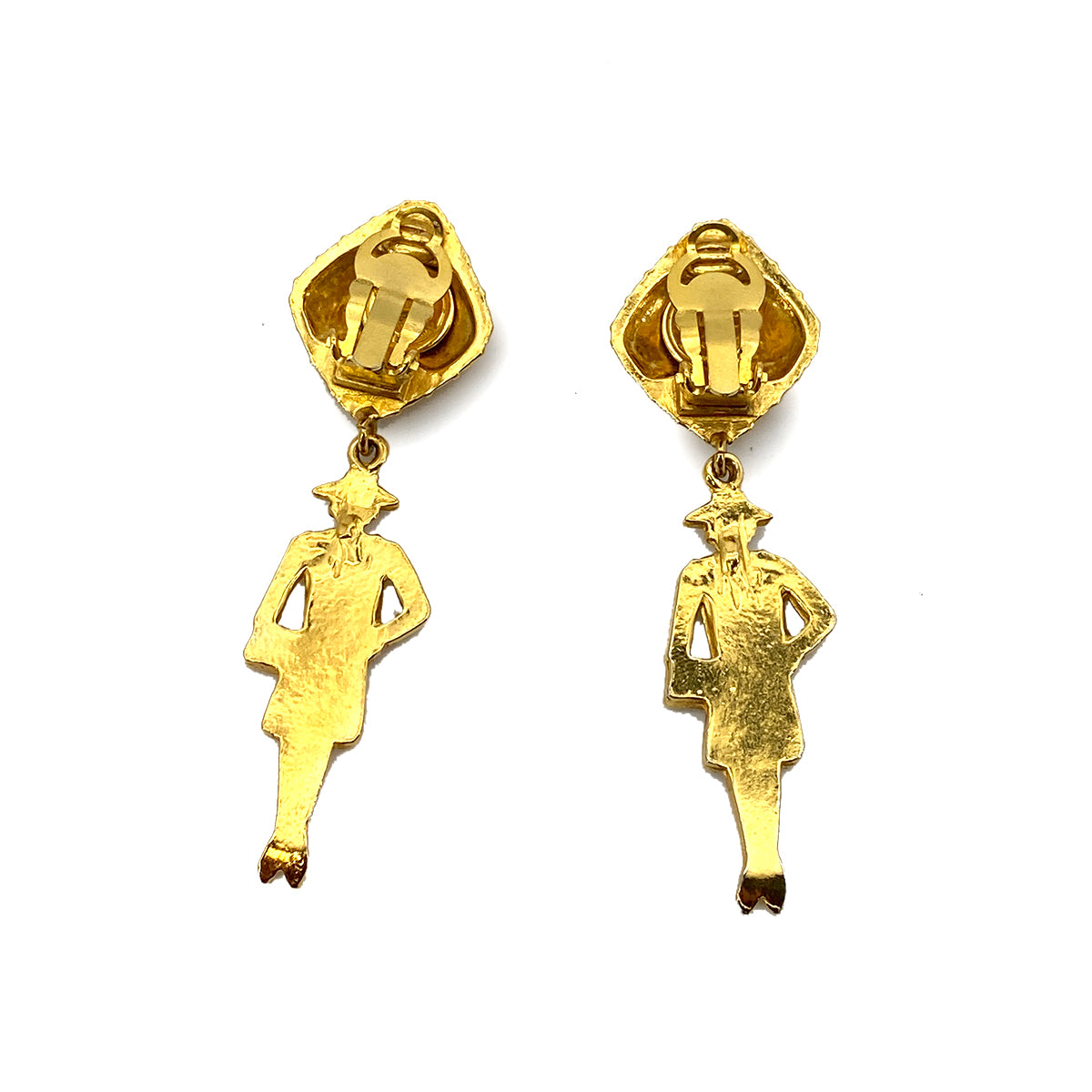 CHANEL VINTAGE EARRINGS MADEMOISELLE GOLD ACCESSORY 90261252