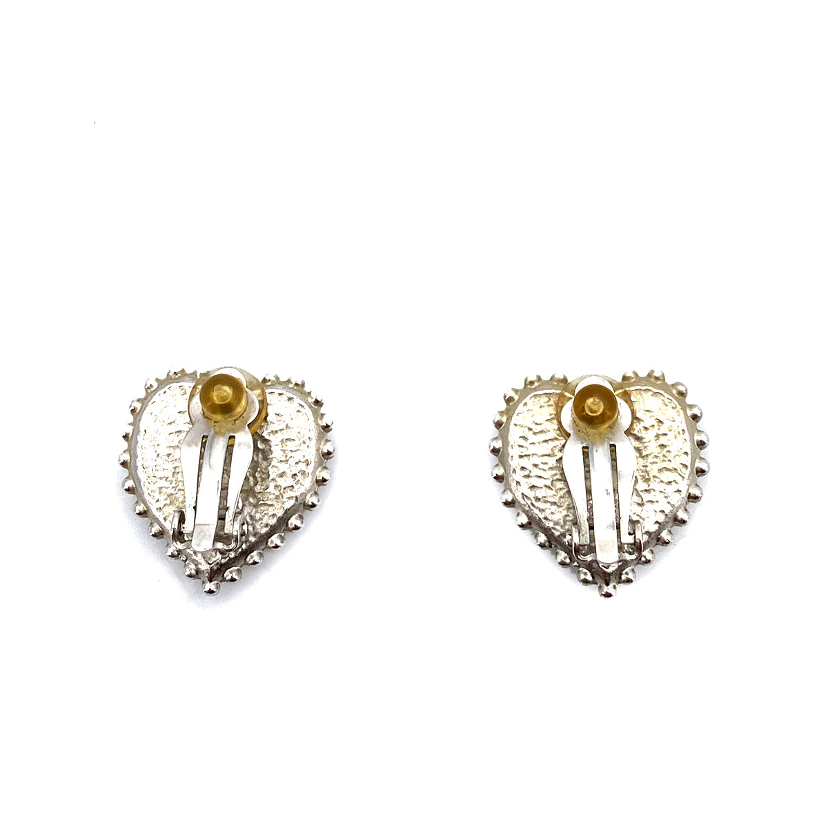 CHANEL EARRINGS HEART MOTIF BLACK COCOMARK ACCESSORY 07P 90261255