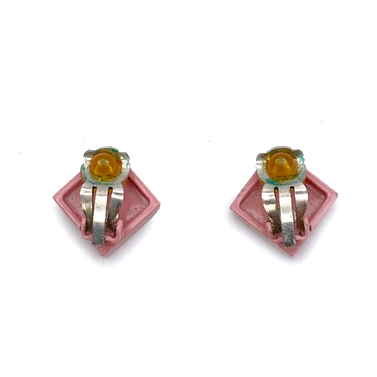 CHANEL EARRINGS SQUARE COCOMARK PINK ACCESSORY 04P 90261256