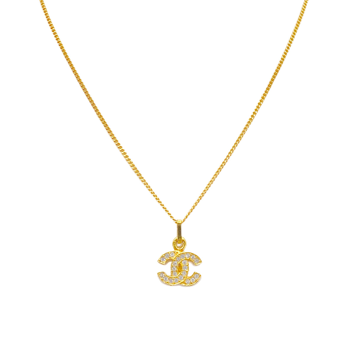 CHANEL VINTAGE NECKLACE COCOMARK RHINESTONE ACCESSORY 90261259