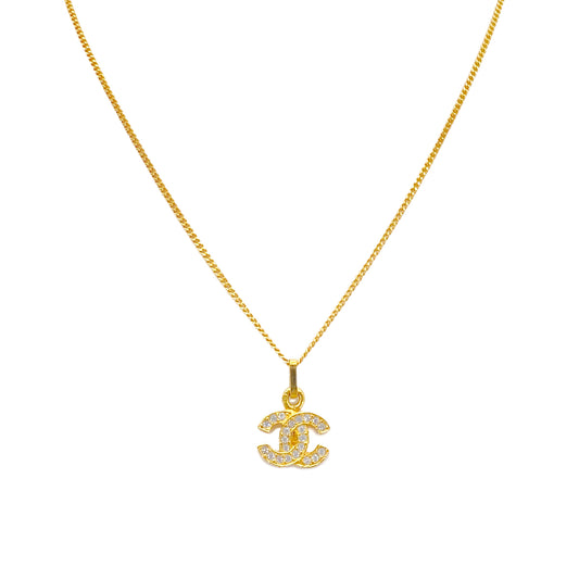 CHANEL VINTAGE NECKLACE COCOMARK RHINESTONE ACCESSORY 90261259