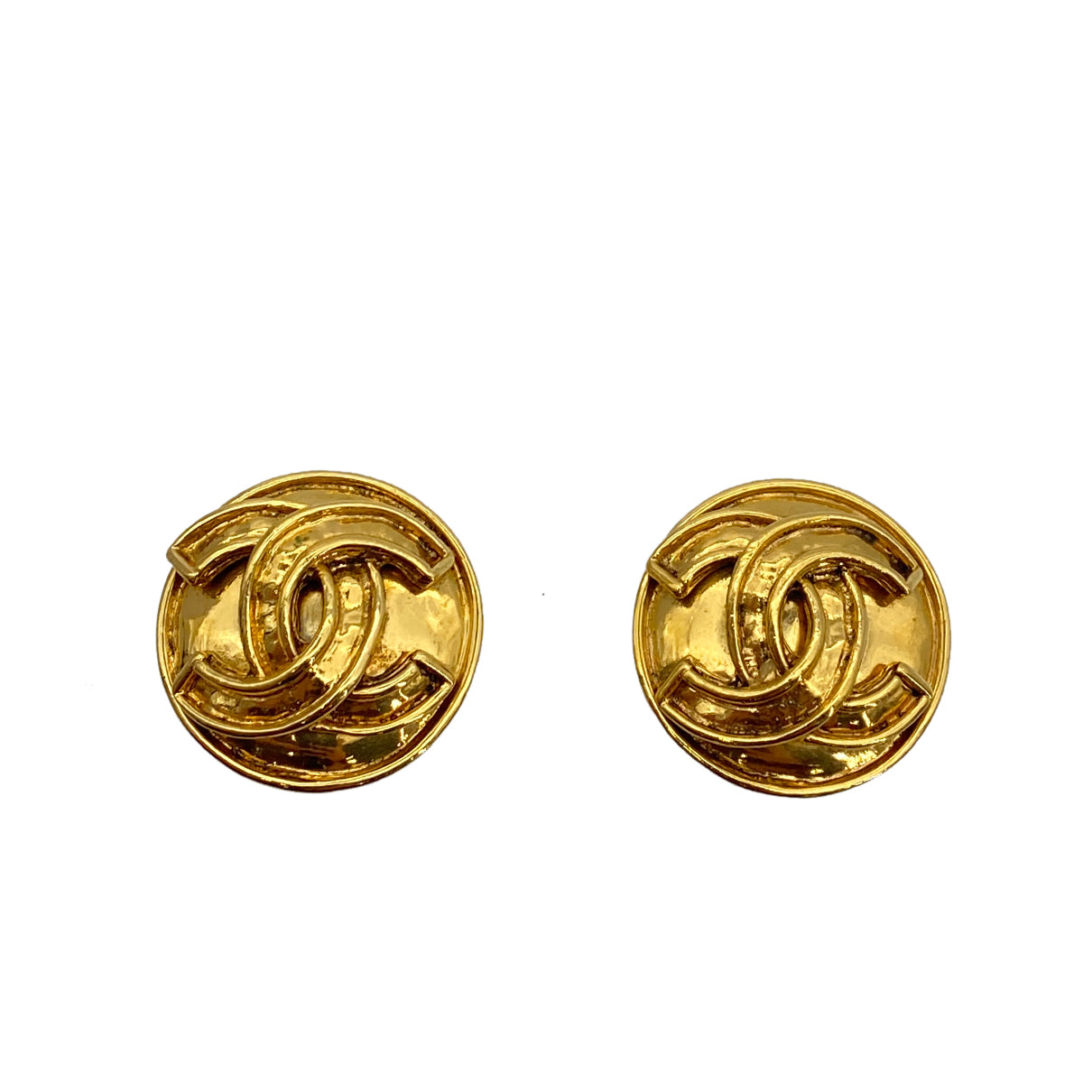 CHANEL VINTAGE EARRINGS COCOMARK ROUND ACCESSORY 94P 90261271
