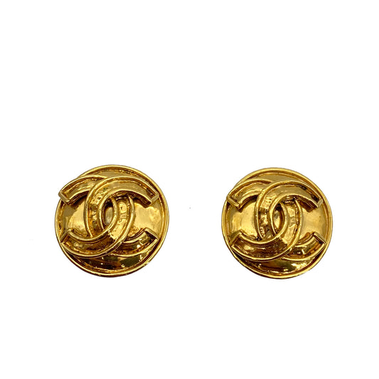 CHANEL VINTAGE EARRINGS COCOMARK ROUND ACCESSORY 94P 90261271