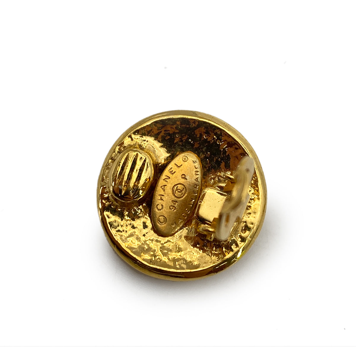 CHANEL VINTAGE EARRINGS COCOMARK ROUND ACCESSORY 94P 90261271