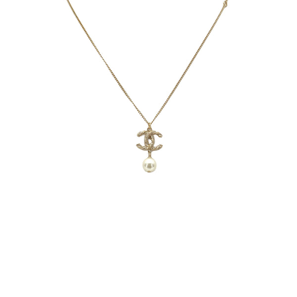 CHANEL NECKLACE COCOMARK TWISTED RHINESTONE PEARL GOLD ACCESSORY B14V 90261276 - PURPOSE