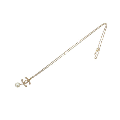 CHANEL NECKLACE COCOMARK TWISTED RHINESTONE PEARL GOLD ACCESSORY B14V 90261276 - PURPOSE