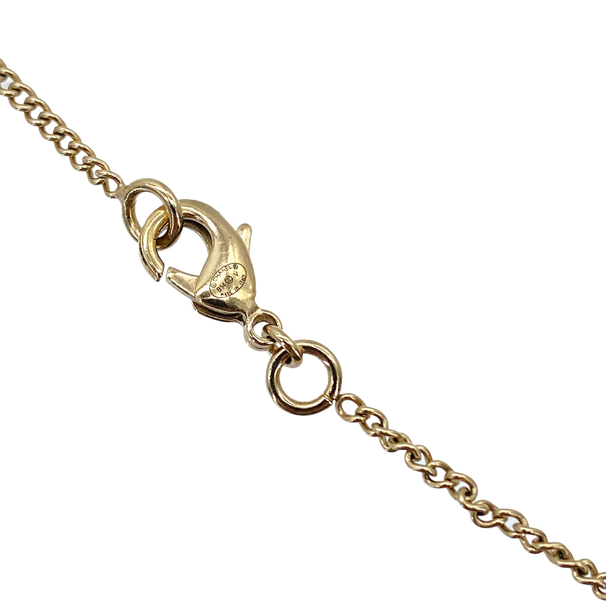 CHANEL NECKLACE COCOMARK TWISTED RHINESTONE PEARL GOLD ACCESSORY B14V 90261276