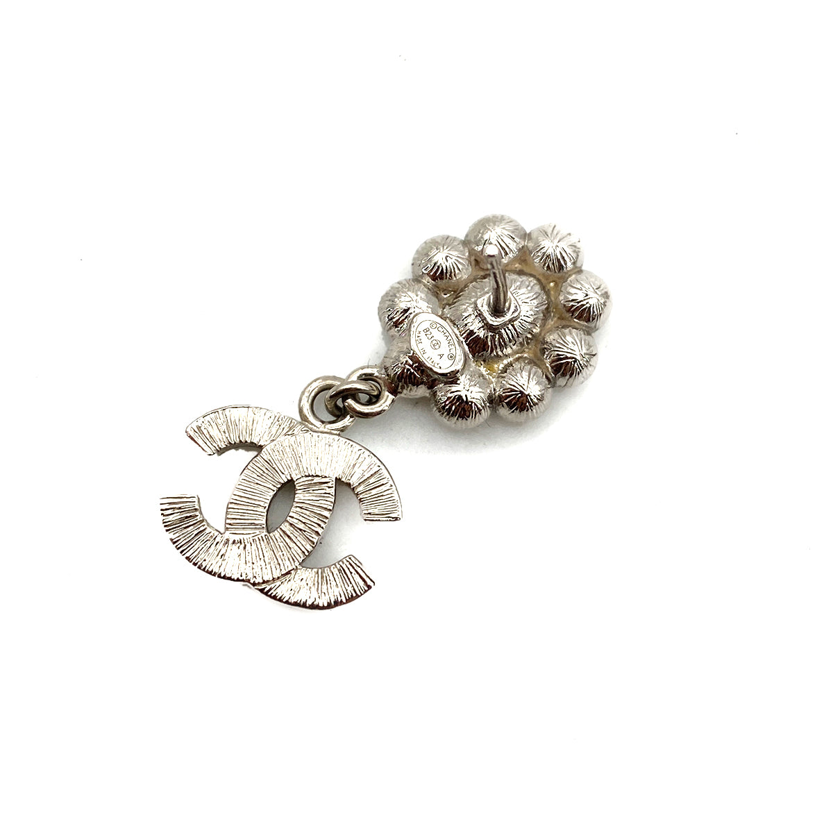 CHANEL EARRINGS FLOWER SWING COCOMARK RHINESTONE ACCESSORY B23A 90261277
