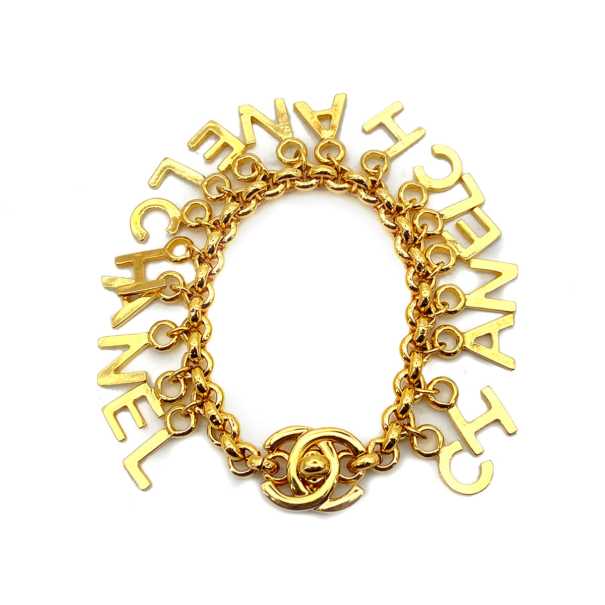 CHANEL VINTAGE BRACELET TURN ROCK LOGO ACCESLOGO 96P 90261280