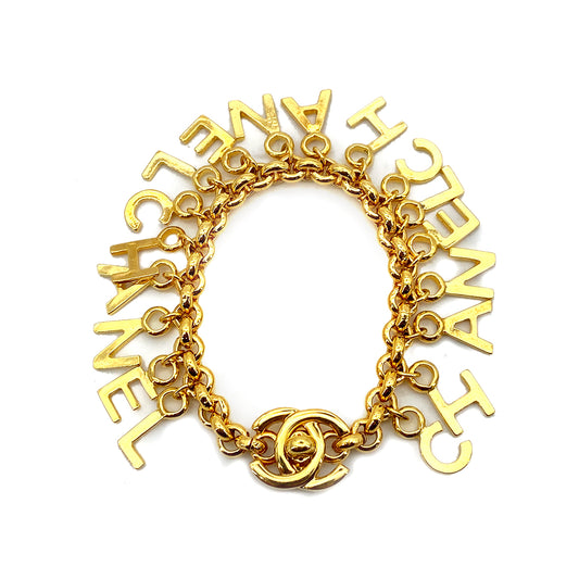 CHANEL VINTAGE BRACELET TURN ROCK LOGO ACCESLOGO 96P 90261280