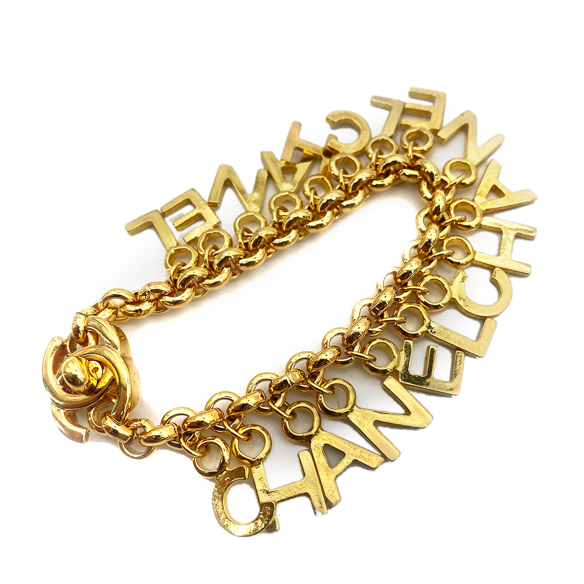 CHANEL VINTAGE BRACELET TURN ROCK LOGO ACCESLOGO 96P 90261280