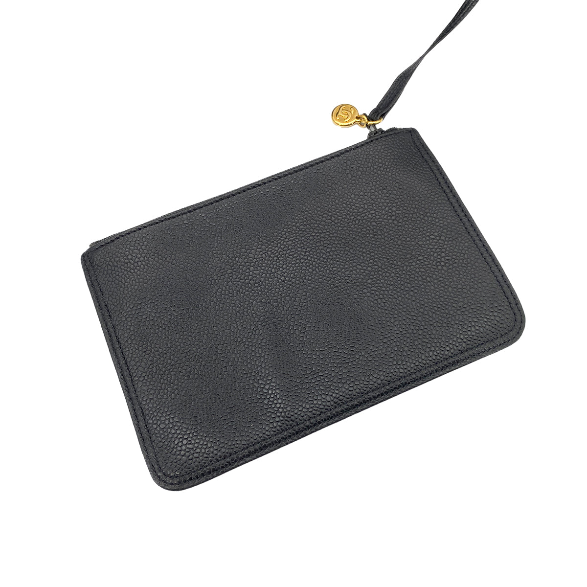 CHANEL VINTAGE TRIPLE COCO CHAIN SHOULDER BAG BLACK CAVIAR SKIN 90261302