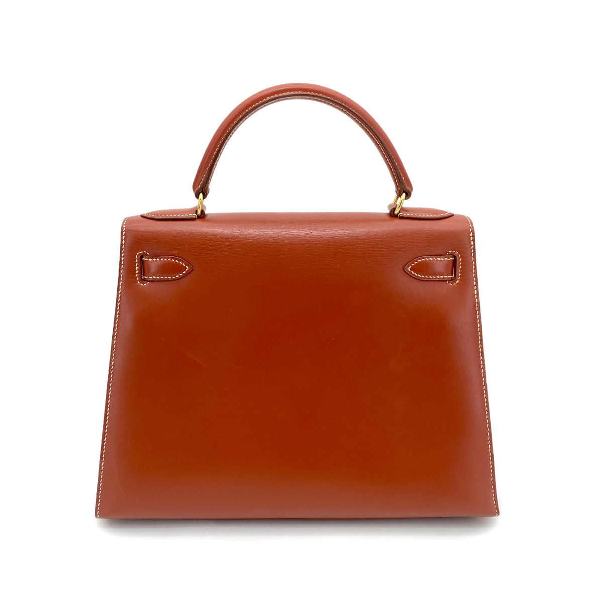 HERMES KELLY 28 SELLIER BRIQUE BOXCALF HAND SHOULDER BAG 〇X GHW 90261303
