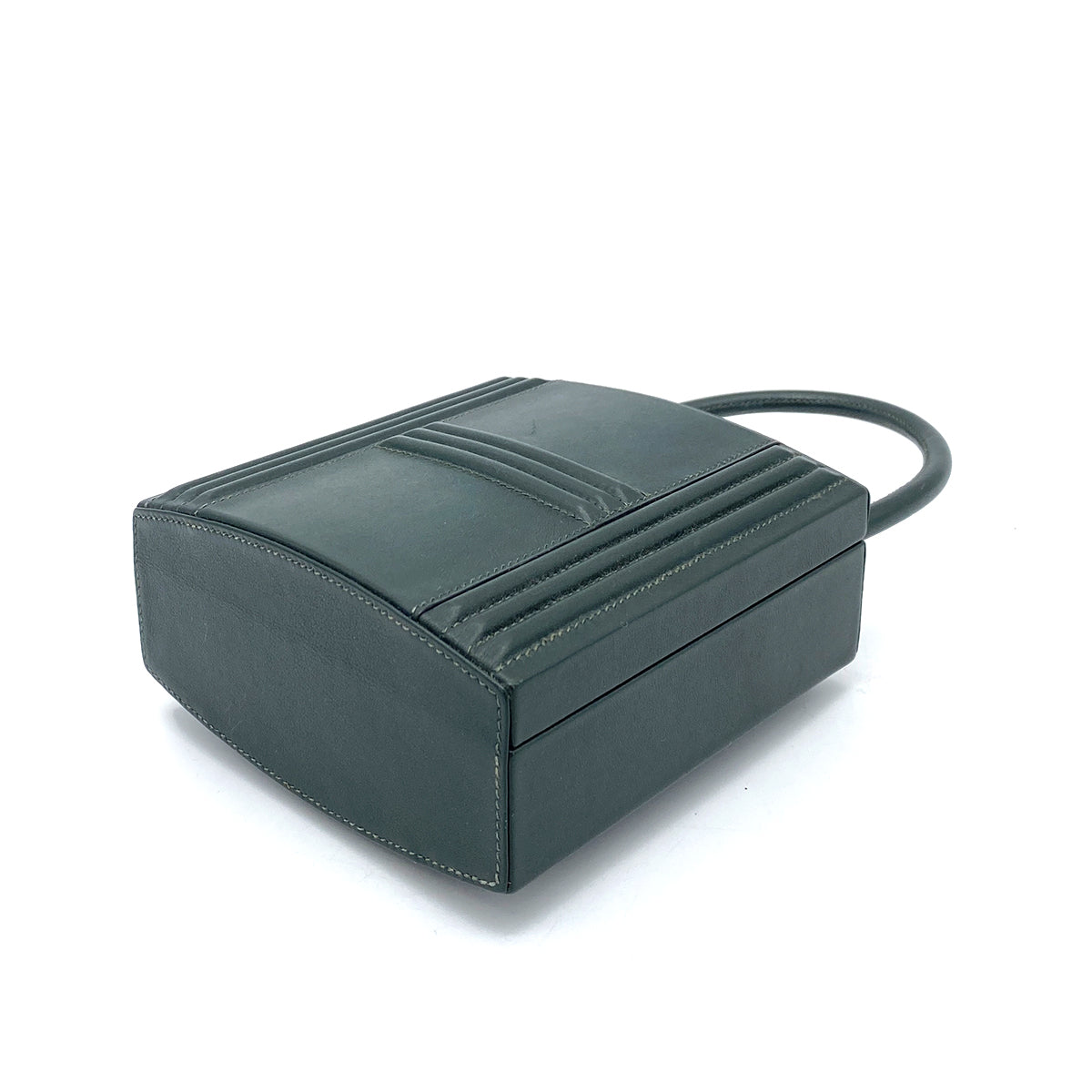 HERME CADENA KELLY HAND BAG BOX CARF GREEN 〇Y 90261304