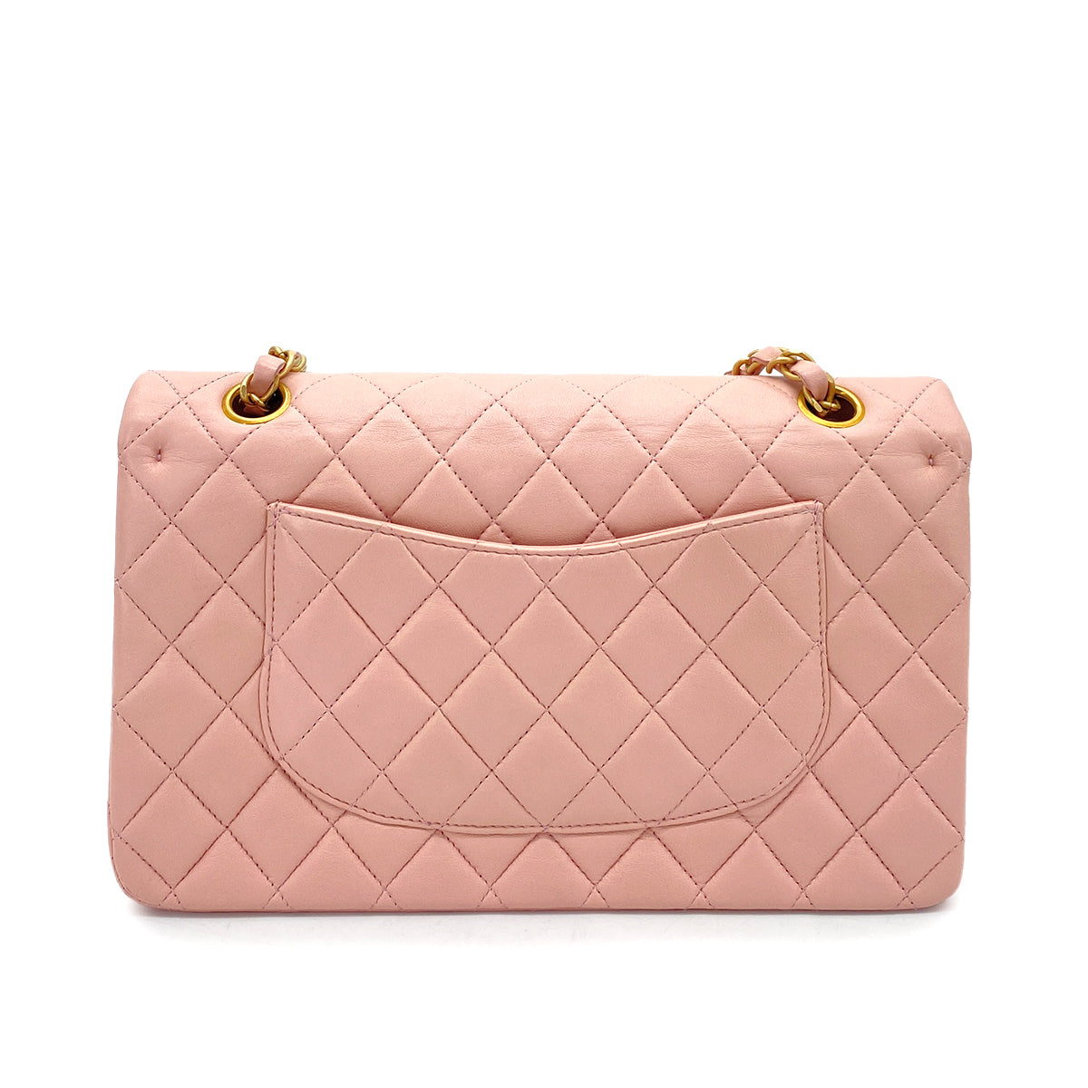 CHANEL VINTAGE CLASSIC FLAP MEDIUM CHAIN SHOULDER BAG PINK LAMB SKIN 90261313