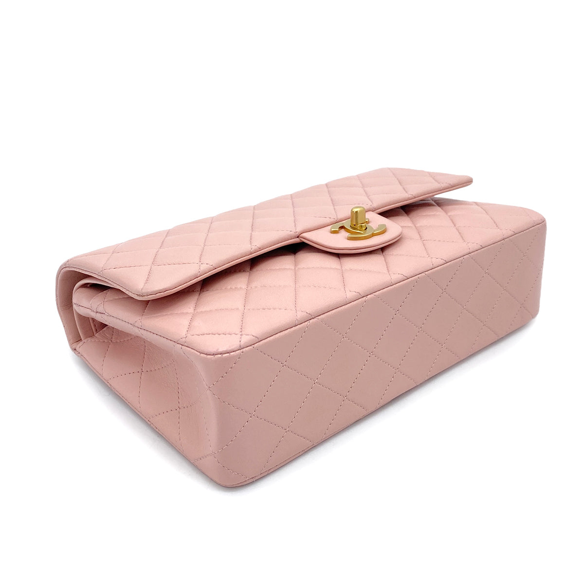 CHANEL VINTAGE CLASSIC FLAP MEDIUM CHAIN SHOULDER BAG PINK LAMB SKIN 90261313
